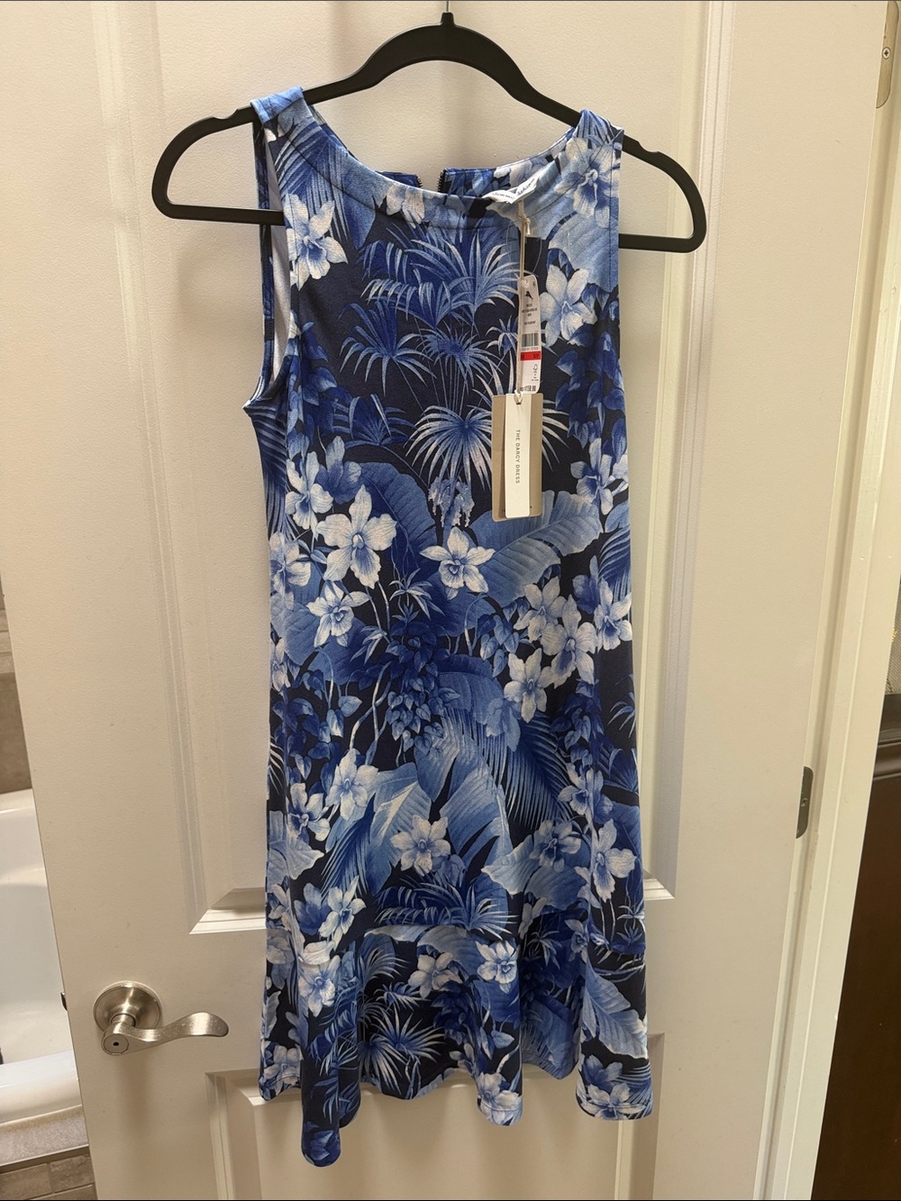 Tommy Bahama Blue Floral Sleeveless A-Line Dress Darcy riviera Xs